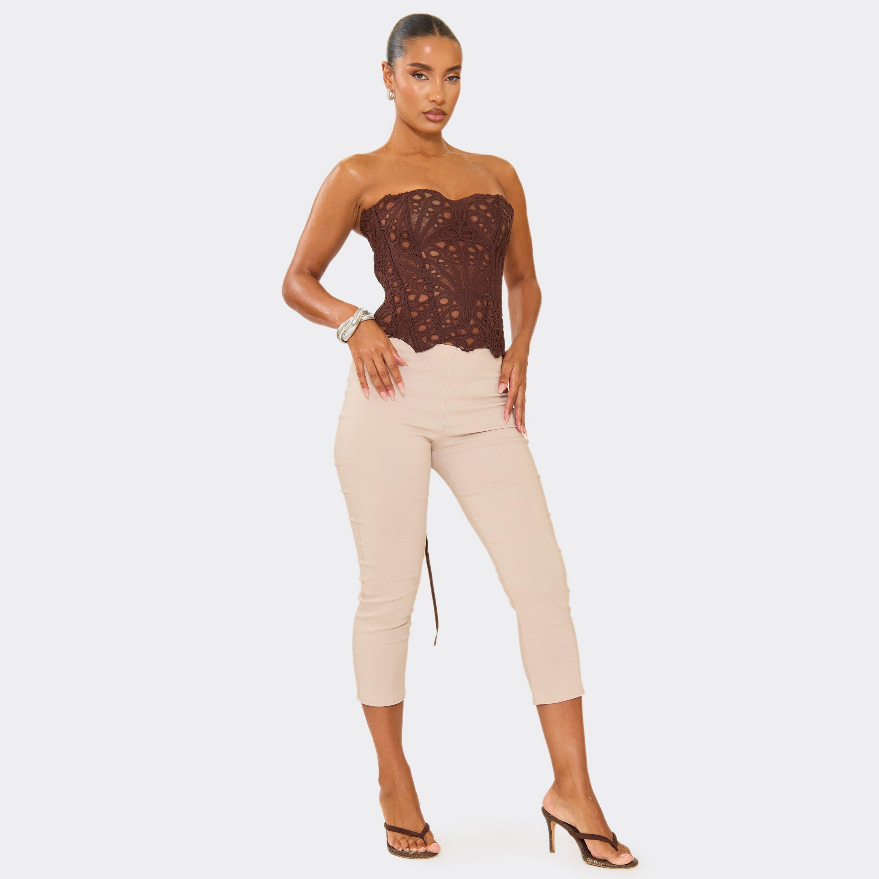 Dipped Waist Capri Leggings In Stone, Women’s