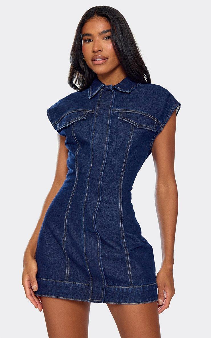 knee length dresses for ladies Fitted Denim Dress The Effortless Chic Boutique