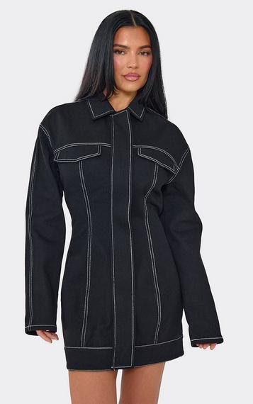 black denim jacket dress Harley Button Down I may issue a refund in lieu of remaking an order My Favorite Denim Jacket &