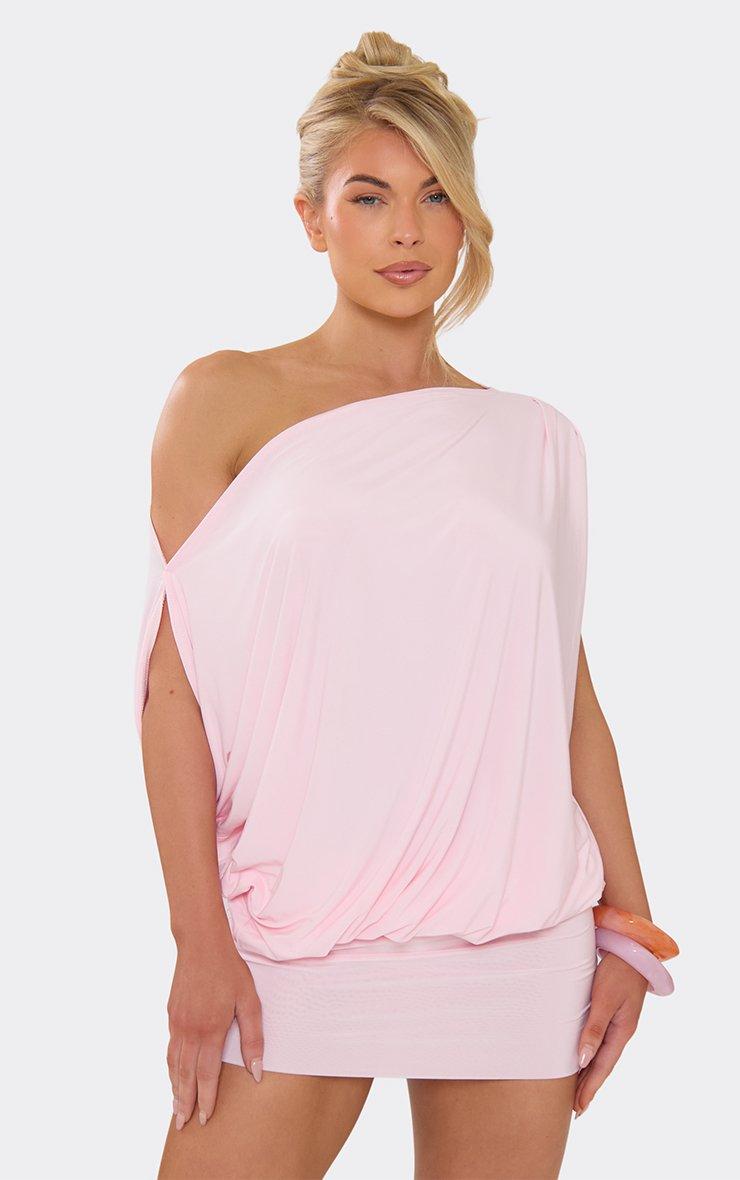 mini sleeveless women's light pink off the shoulder sexy dress Seam Detail Bodycon In Woven | EGO US regular sizes 2 to 16 and plus sizes 16w to 26W mini sleeveless women's light pink