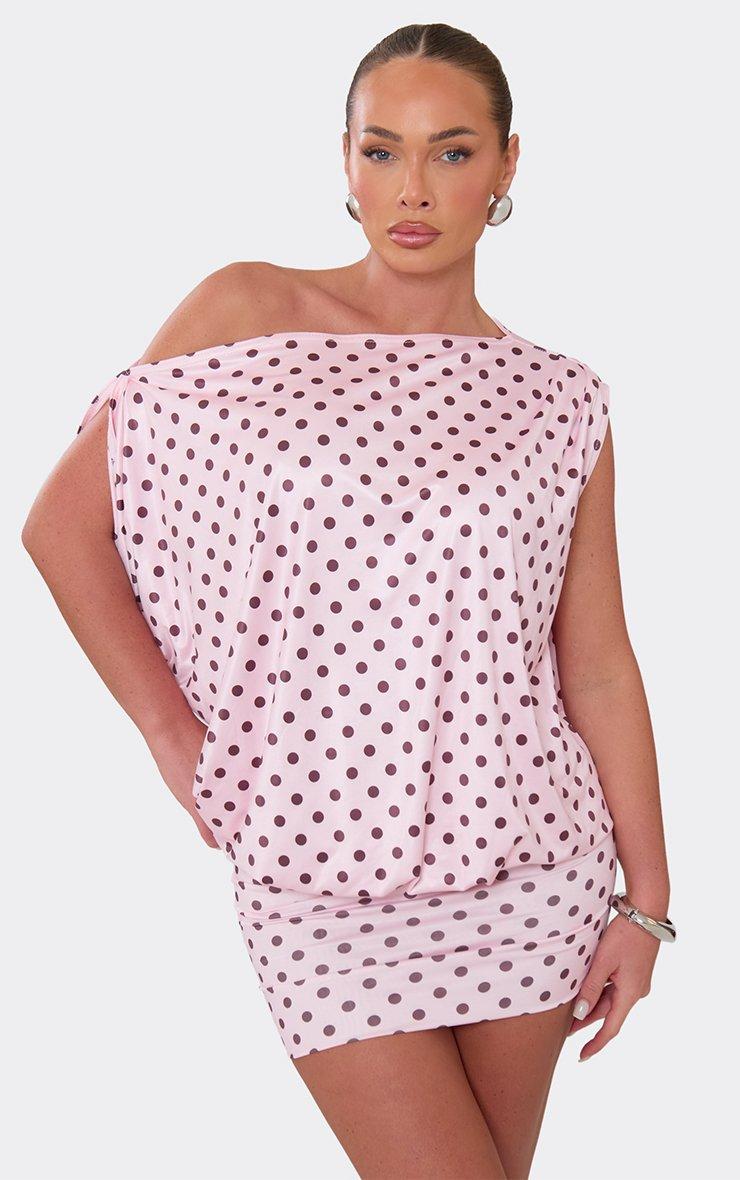 dusty pink polka dot bardot tie waist shift dress Pink A-line Tiered Prom Dress,Pink Backless Evening Dress fg4539 –  formalgowns