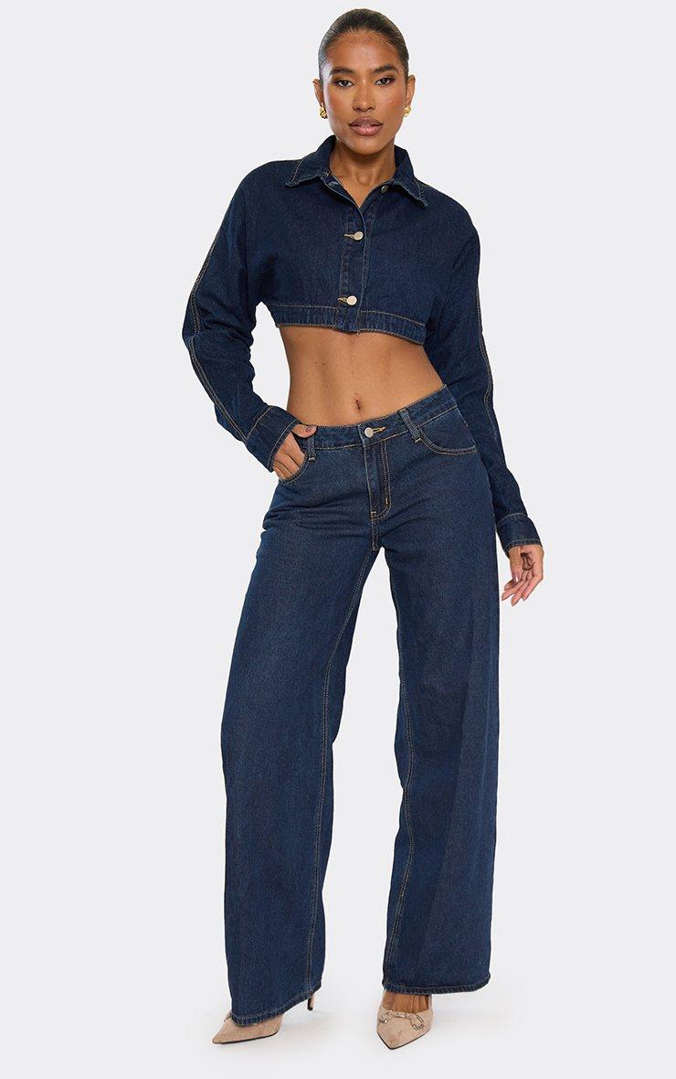Extreme Low Rise Wide Leg Fit Jeans In Indigo Denim | EGO US | EGO