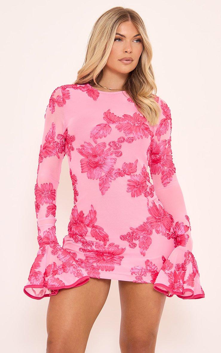 pink floral dress long sleeve Print Maxi in Blush - Bellaria trimmed V Helena Long Sleeve Floral Maxi