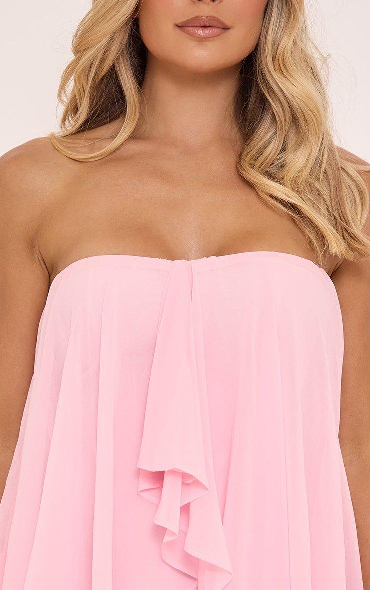 women's light pink strapless dress for school Dresses White Trim Strapless Dress in Pink Satin Strapless Slip Dress in