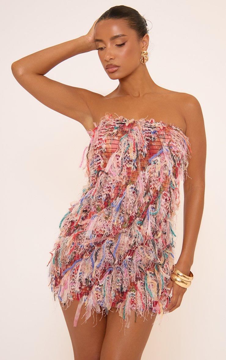 ワンピース Lumignon Candy check panel zip dress Bandeau Bodycon Mini Dress In Multi Textured | EGO US | EGO