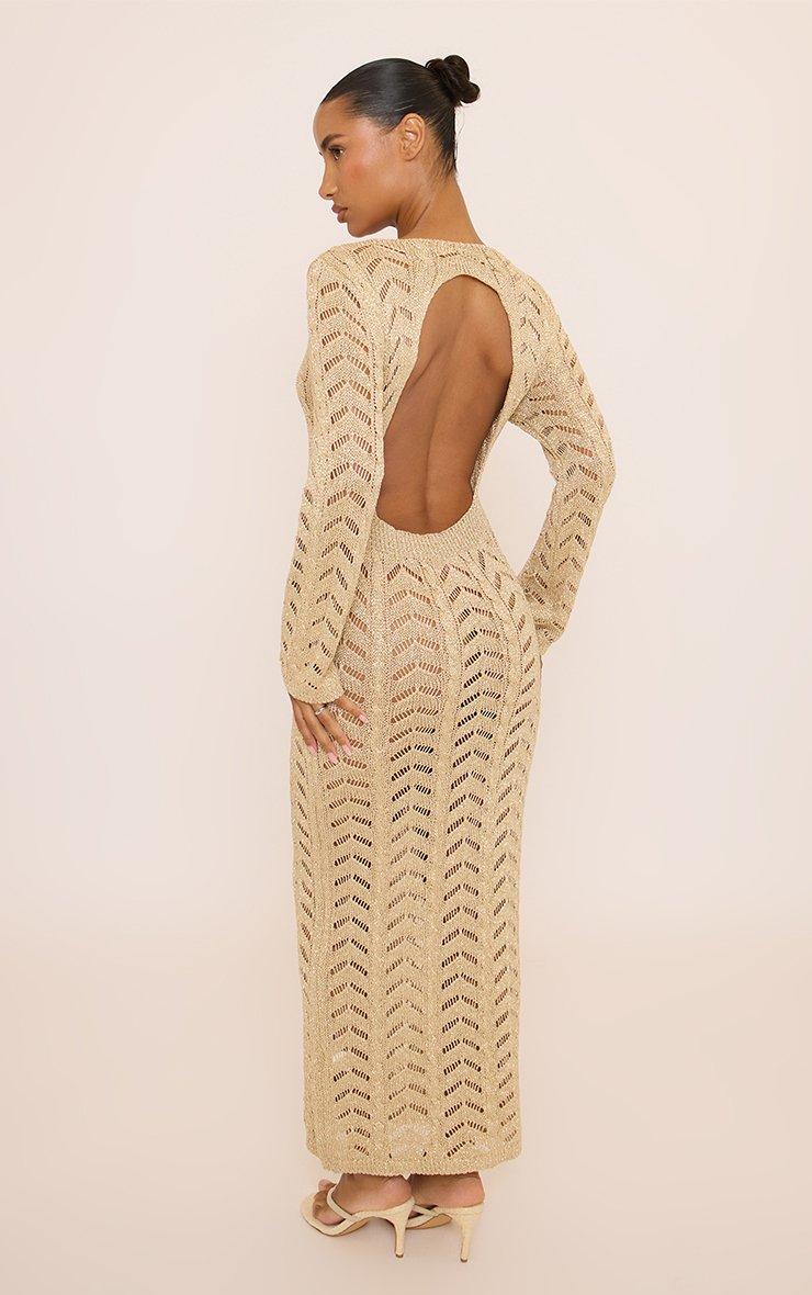 long sleeve crochet maxi dress White Cover-Up 100% Polyester versatile dress for special occasions Crochet Maxi Long Sleeve Dress