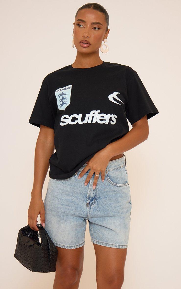 Short Sleeve Printed Oversized T-Shirt In Black | EGO US | EGO