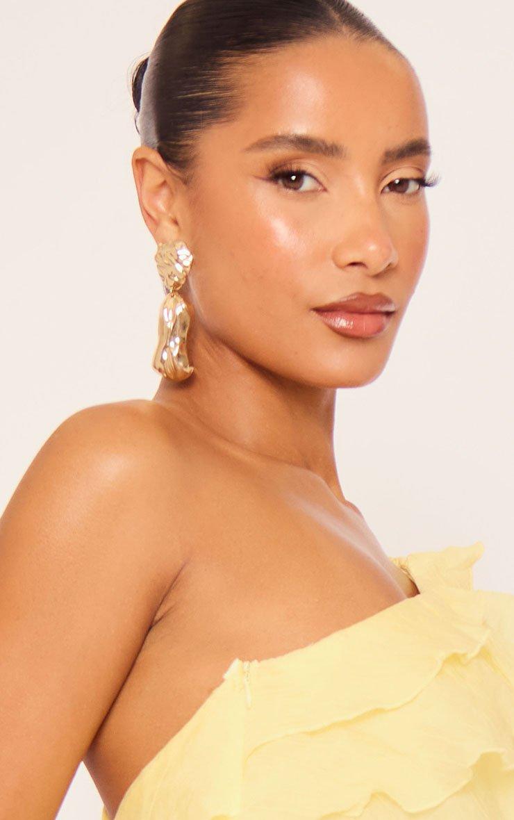 asymmetric multi strap ruffle detail mini dress in yellow Marielle Asymmetrical Midi Dress Yellow main image 0