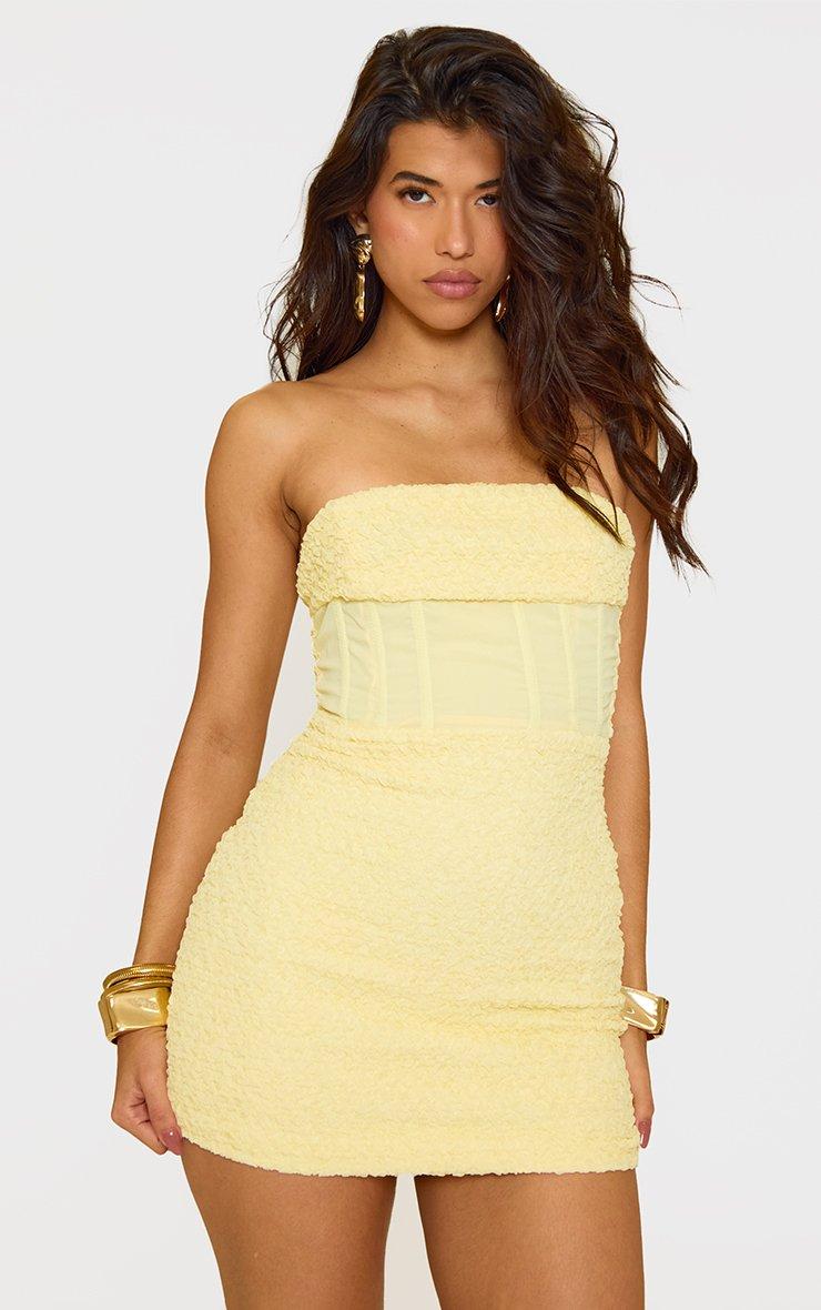 yellow strapless mini dress Twyla Perfect for birthdays Radiant Charm Mini Dress -