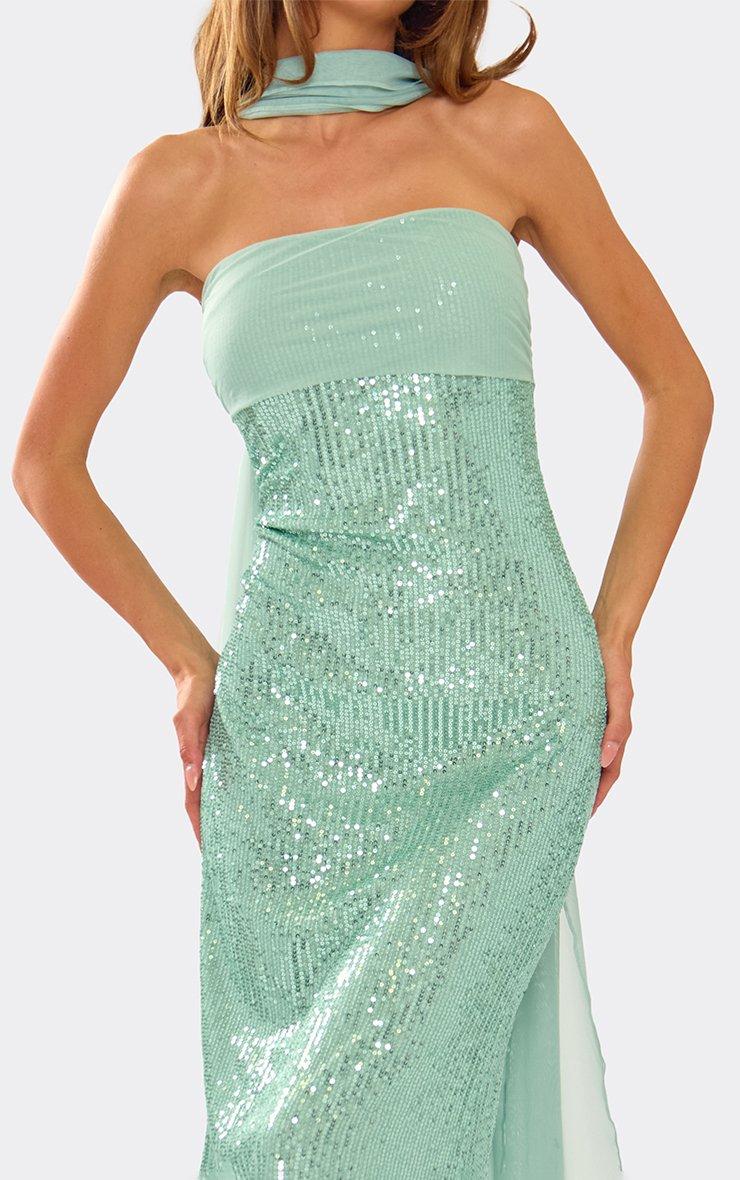 knee length dresses for ladies Charming Glance Tiered Maxi Dress in Mint – Impressions Online Boutique main image 1