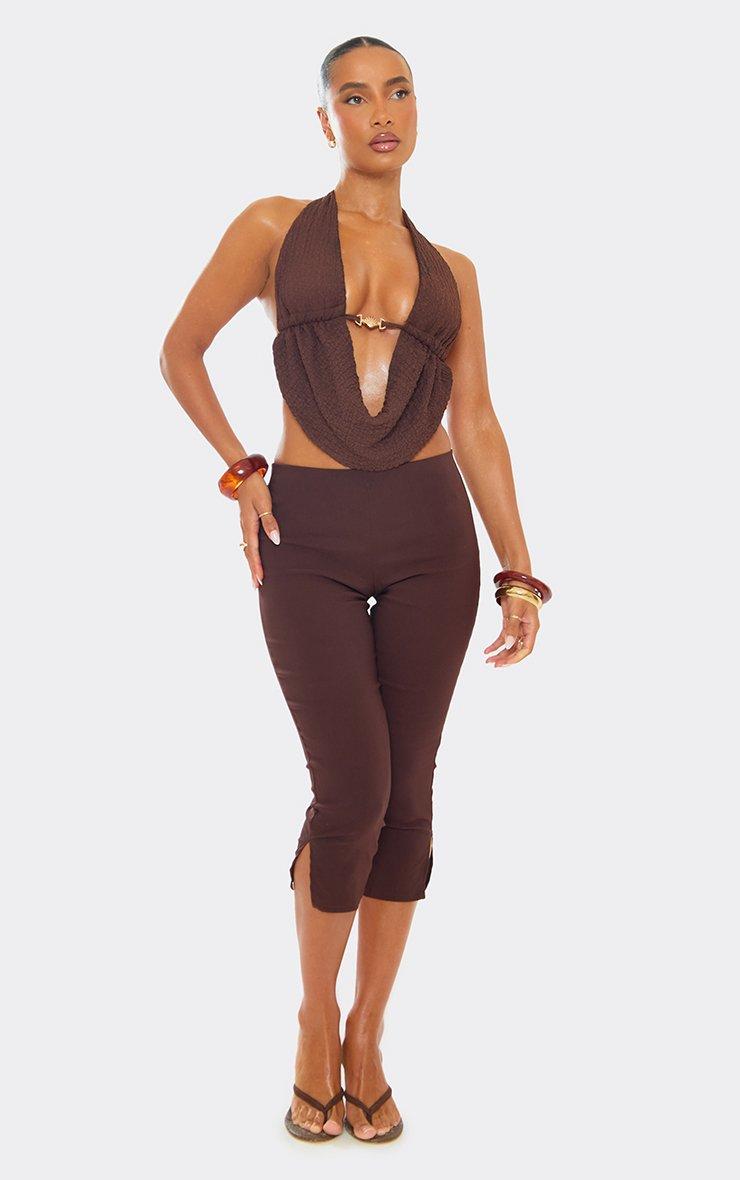 brown dress capris Mid Rise Capri Trousers In Faux Suede | EGO US this dress offers the perfect balance of crisp texture and warm Nslgxd Capri Dress Pants Women