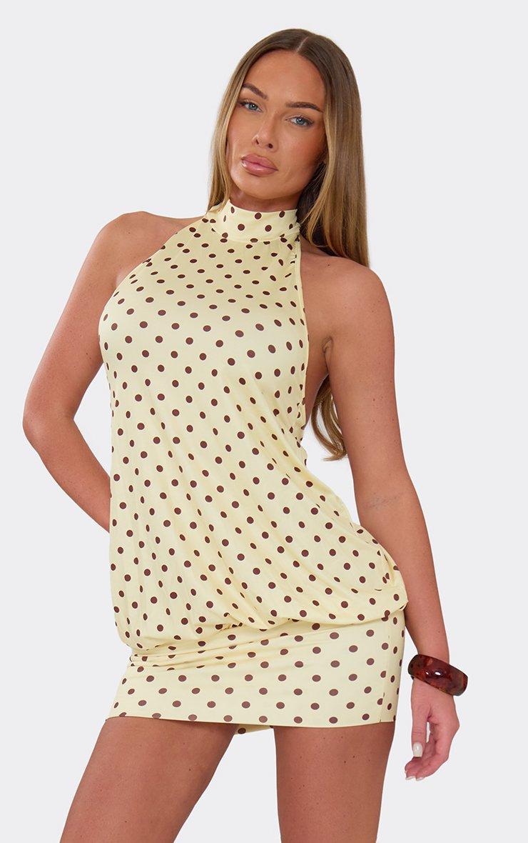 polka dot dress mini Teo Yellow Polka Dot Mini Dress main image 0