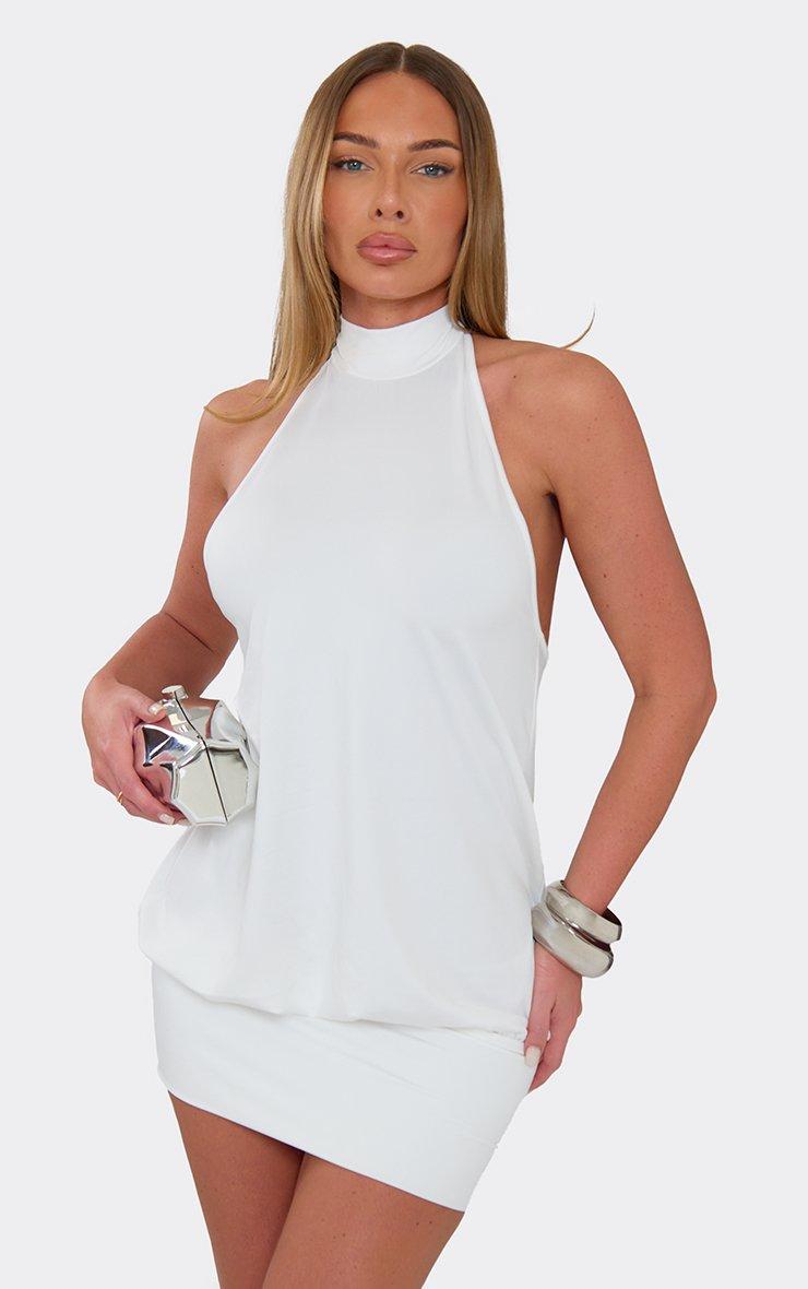 emilia halter smocked dress Elan White Smocked Halter Mini Dress at Maria Vincent Boutique