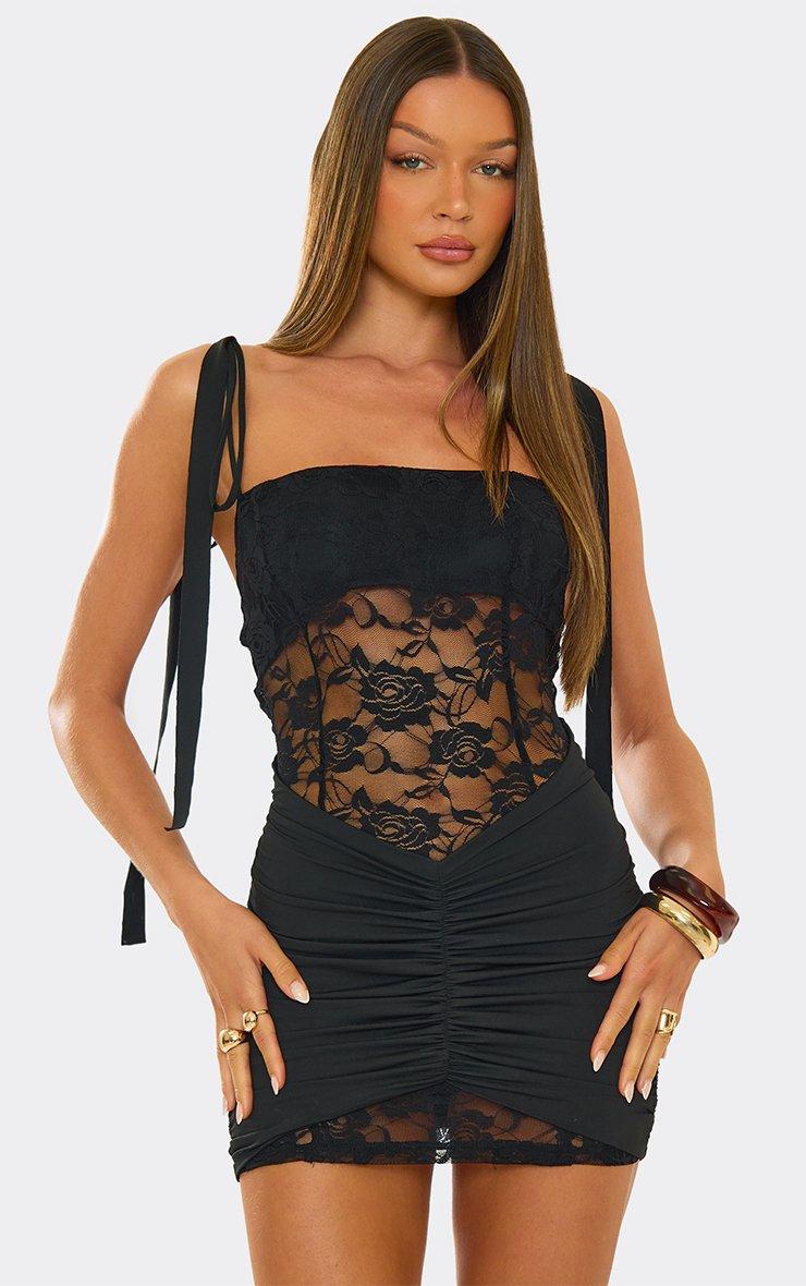 ワンピース ANDWANG Side lace mini dress black ワンピース andwang Side lace mini dress ワンピース ANDWANG