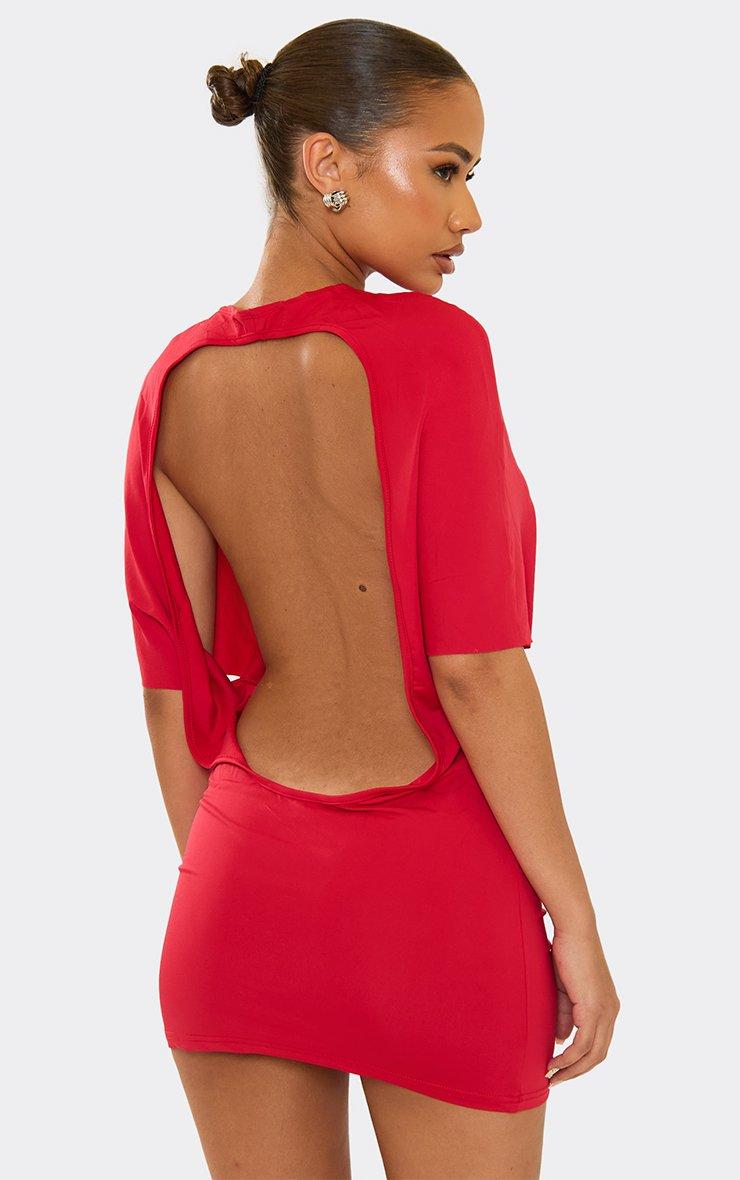 backless red dress Stella Fit and Flare This classy yet sophisticated design features a corset bodice and a lace up back to adjust the fit and accentuate curves and a draped neckline for an elegant finish Yindi Backless Boat Neck Maxi