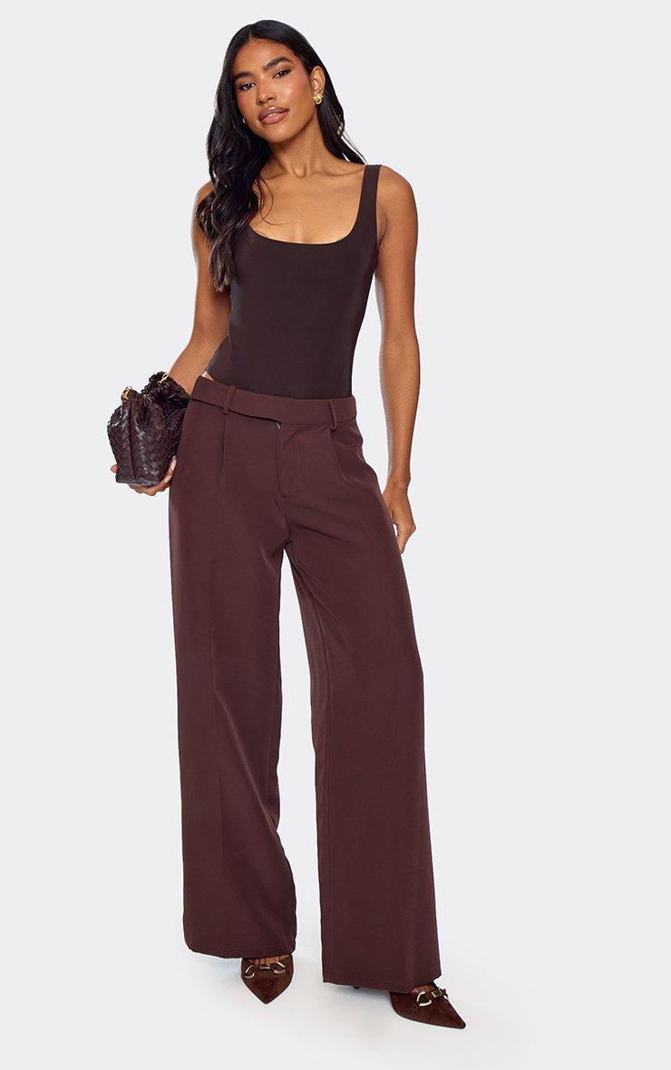 45908 Woven Tailored Trousers In Brown