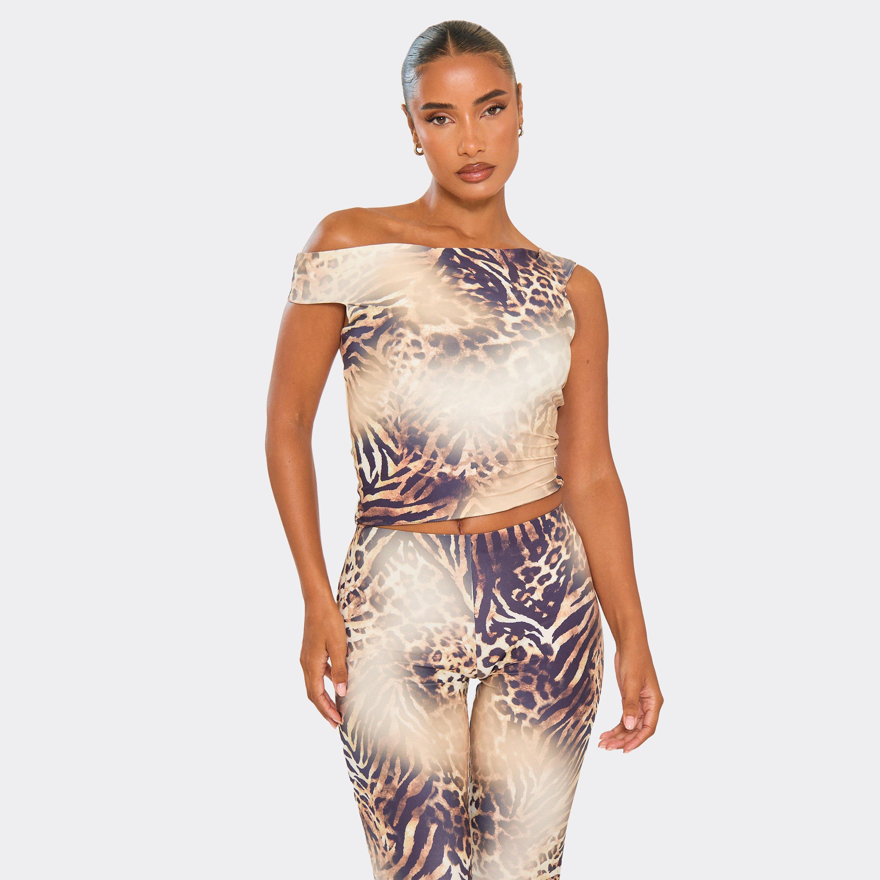 Image of Bardot Fitted Top In Multi Animal Print, Women's