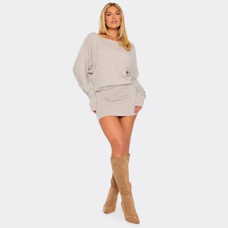 Mid Waist Fitted Mini Skirt In Stone, Women's Size US