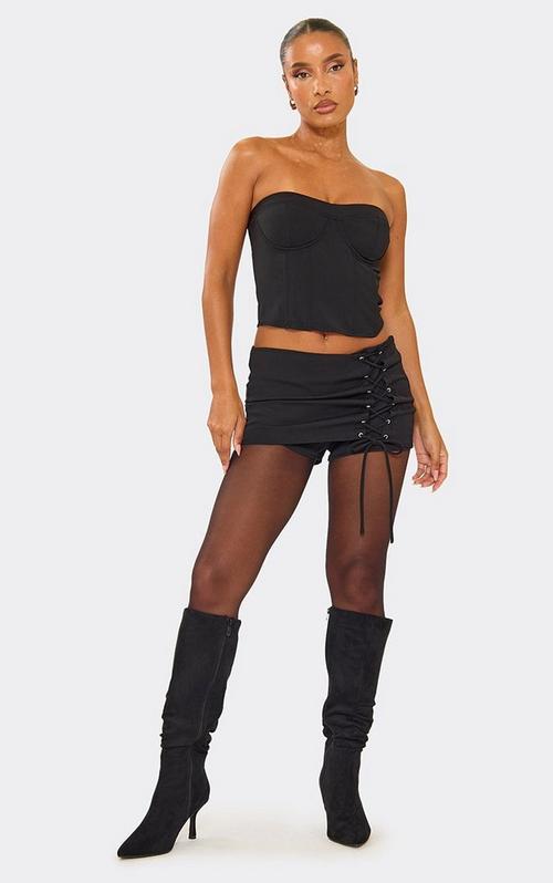Frill Detail Mini Skirt In Black Lace | EGO US | EGO