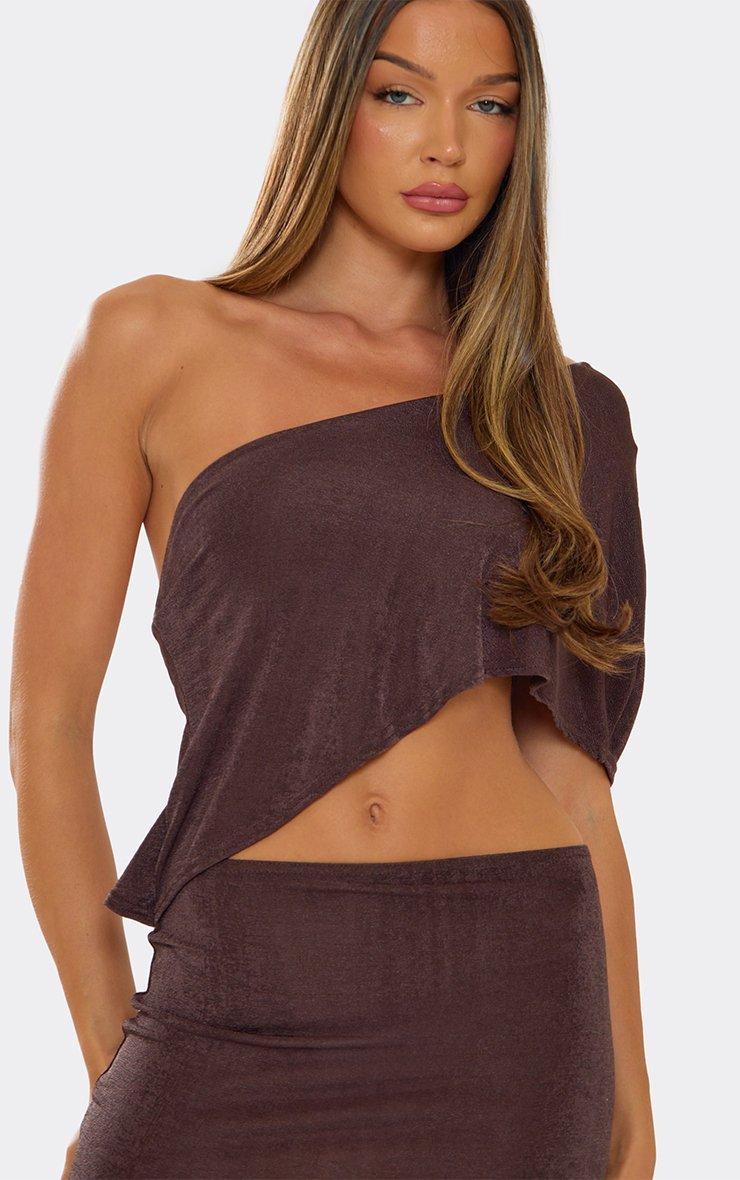 navy blue dress for baby girl Asymmetric Off The Shoulder Cut Out Side Detail Mini Dress In Chocolate  Brown | EGO US
