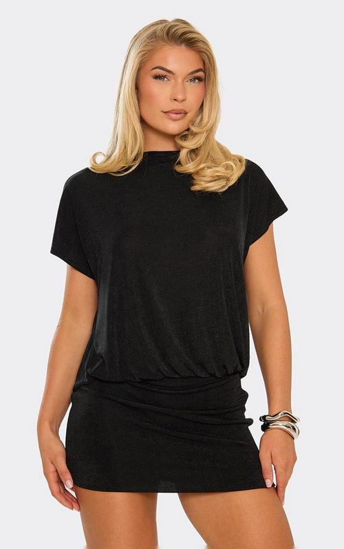 Bardot Flared Sleeve Top In Black Slinky | EGO US | EGO