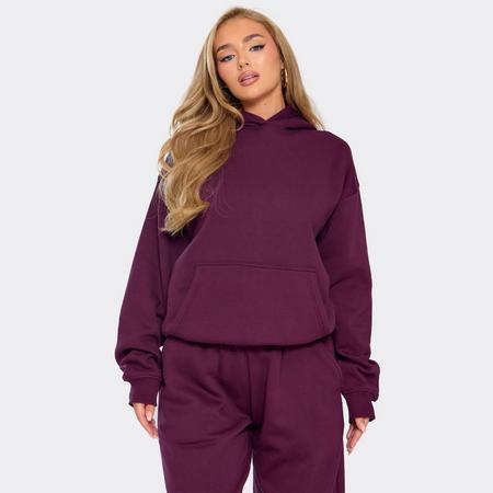 Long Sleeve Oversized Hoodie In Plum, Women's Size US