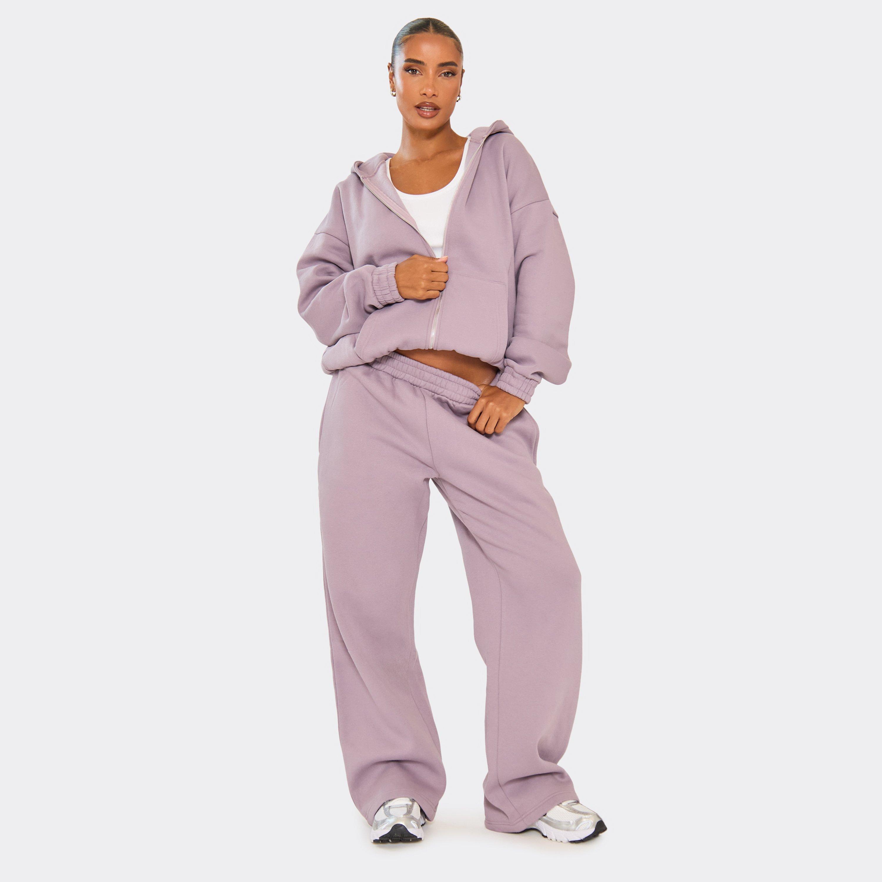 Oversized Mid Rise Wide Leg Joggers In Dusk Purple, Women’s