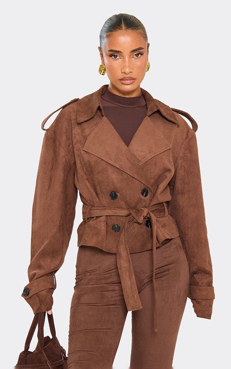 M me eme Shaggy belted coat ブラウン Maxi Length Coat In Brown