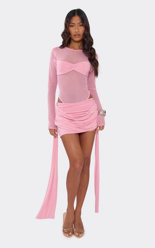 Mid Rise Mini Ra Ra Skirt In Green Texture | EGO US | EGO