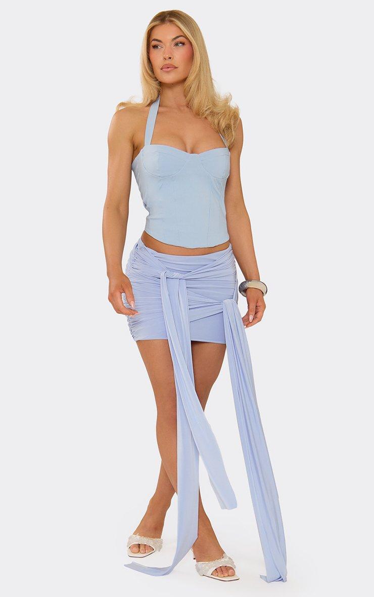drape mini skirt NOTRE émor Dipped Waist Ruched Drape Mini Skirt In Black | EGO US | EGO
