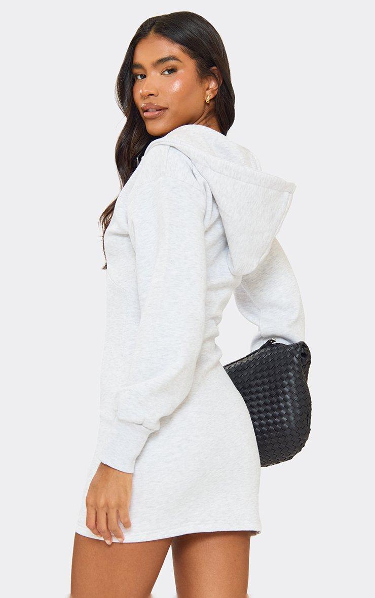 Zip Front Hooded Sweatshirt Dress In Grey | EGO US | EGO