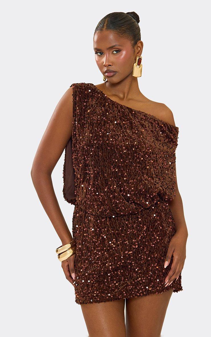 brown sequence dress AKIRA Just For Fun Rhinestone Midi Dress | Brown