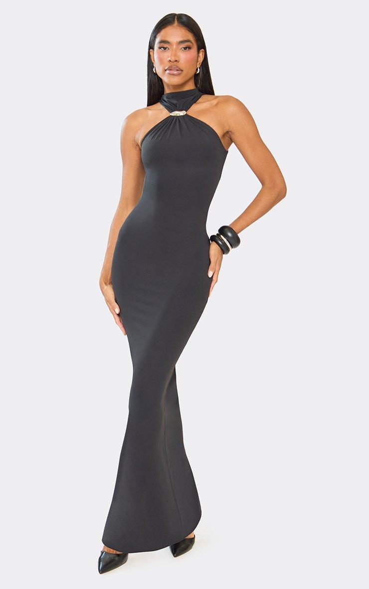 slim fit dress slacks Velvi - Tatum Fitted Maxi Dress - Black