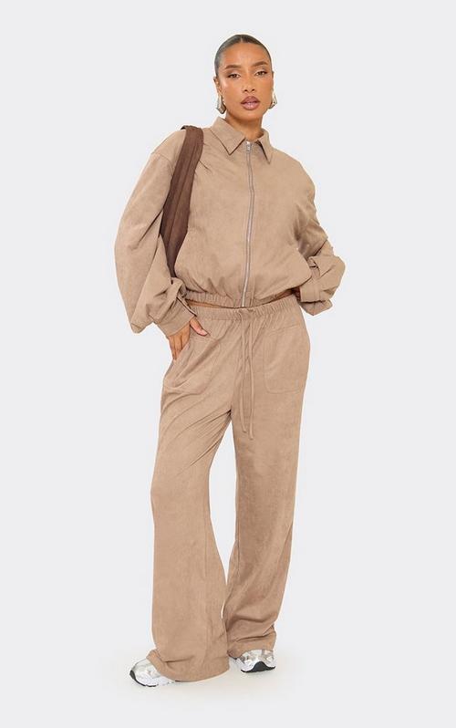 Mid Rise Capri Trousers In Brown Faux Suede | EGO US | EGO