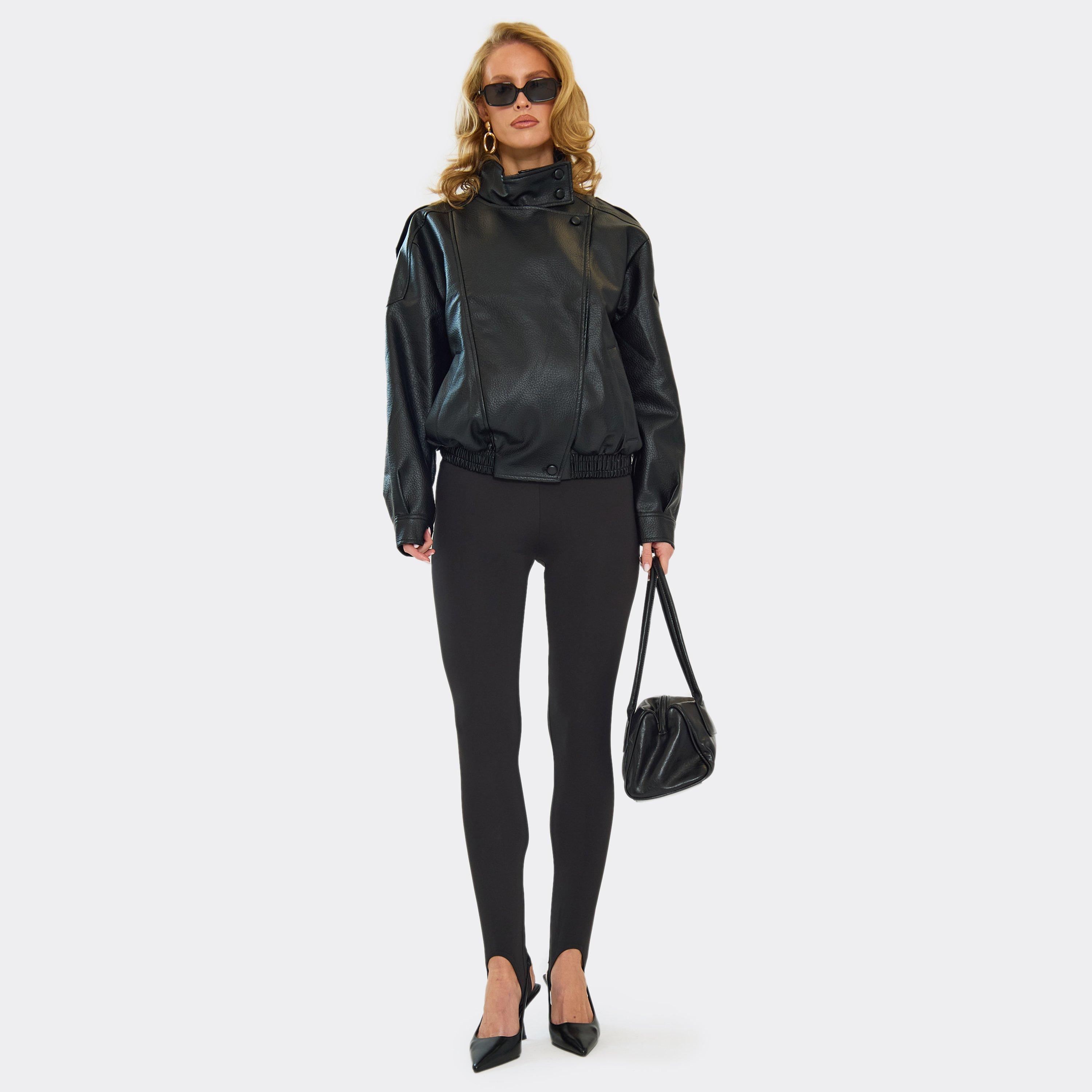 Mid Rise Stirrup Detail Leggings In Black, Women’s