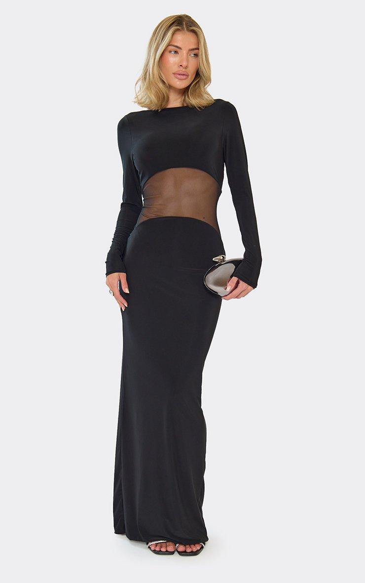 sheer long sleeve black dress Admit One Long Sleeve Sheer Mini Dress | Black | Womens