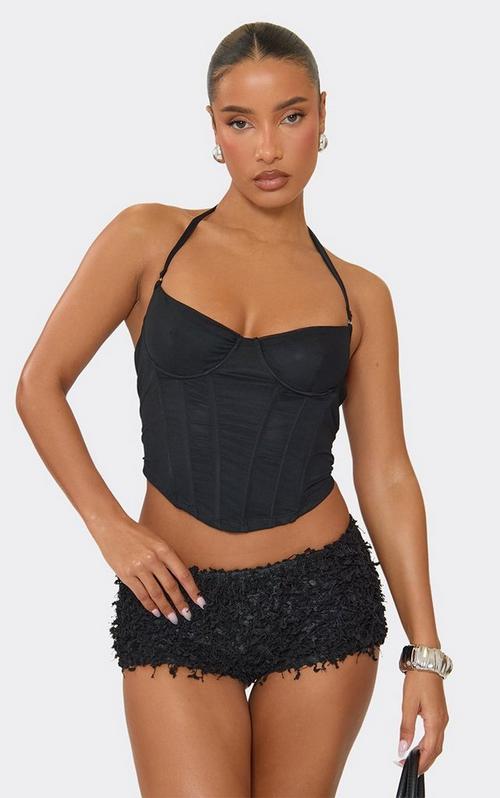 High Twisted Waist Shorts In Black Slinky | EGO EU | EGO