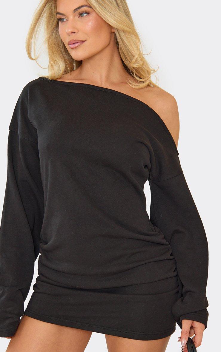 off the shoulder sweater dress black Vestido Suter Bella - Negro and elegant Off The Shoulder Cinched Sweater