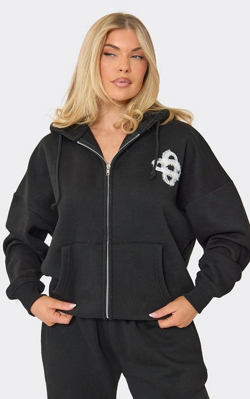 Long Balloon Sleeve Zip Up Front Cropped Hoodie In Grey | EGO US | EGO