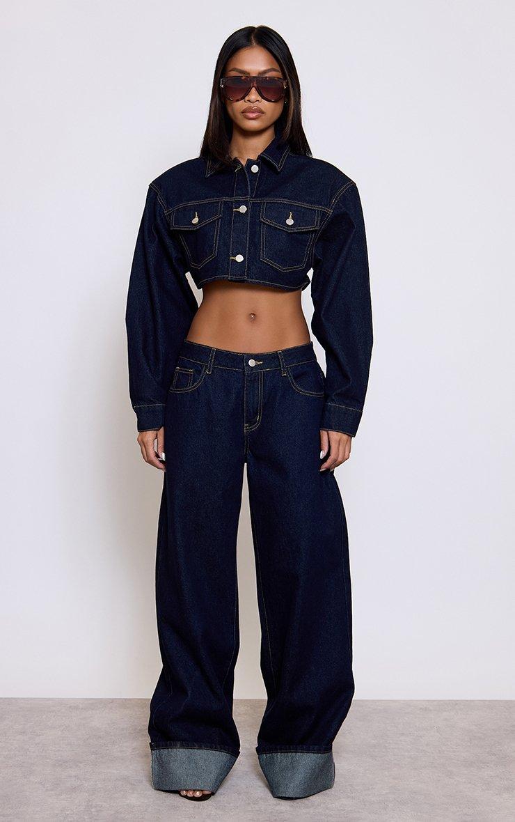 cropped jacket over fitted indigo knee length dress cropped jacket over fitted indigo knee length dress Kristi Organic Cotton Cropped Denim Jacket washed finish for an authentic A-line Midi Dress SELYN, Sweetheart