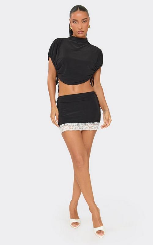 Mid Rise Front Split Tailored Mini Skirt In White | EGO US | EGO