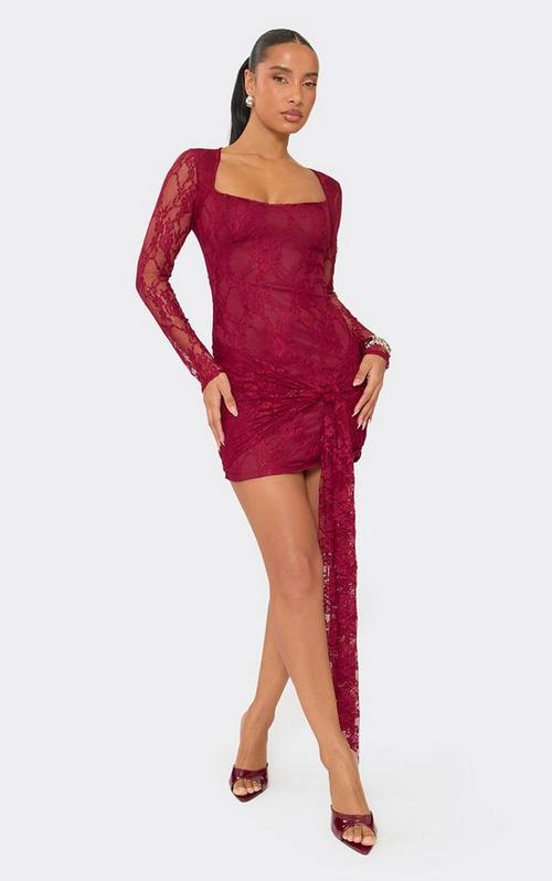 red and black lace bodycon dress Plunge Neck Contrast Mini In | EGO CA euro