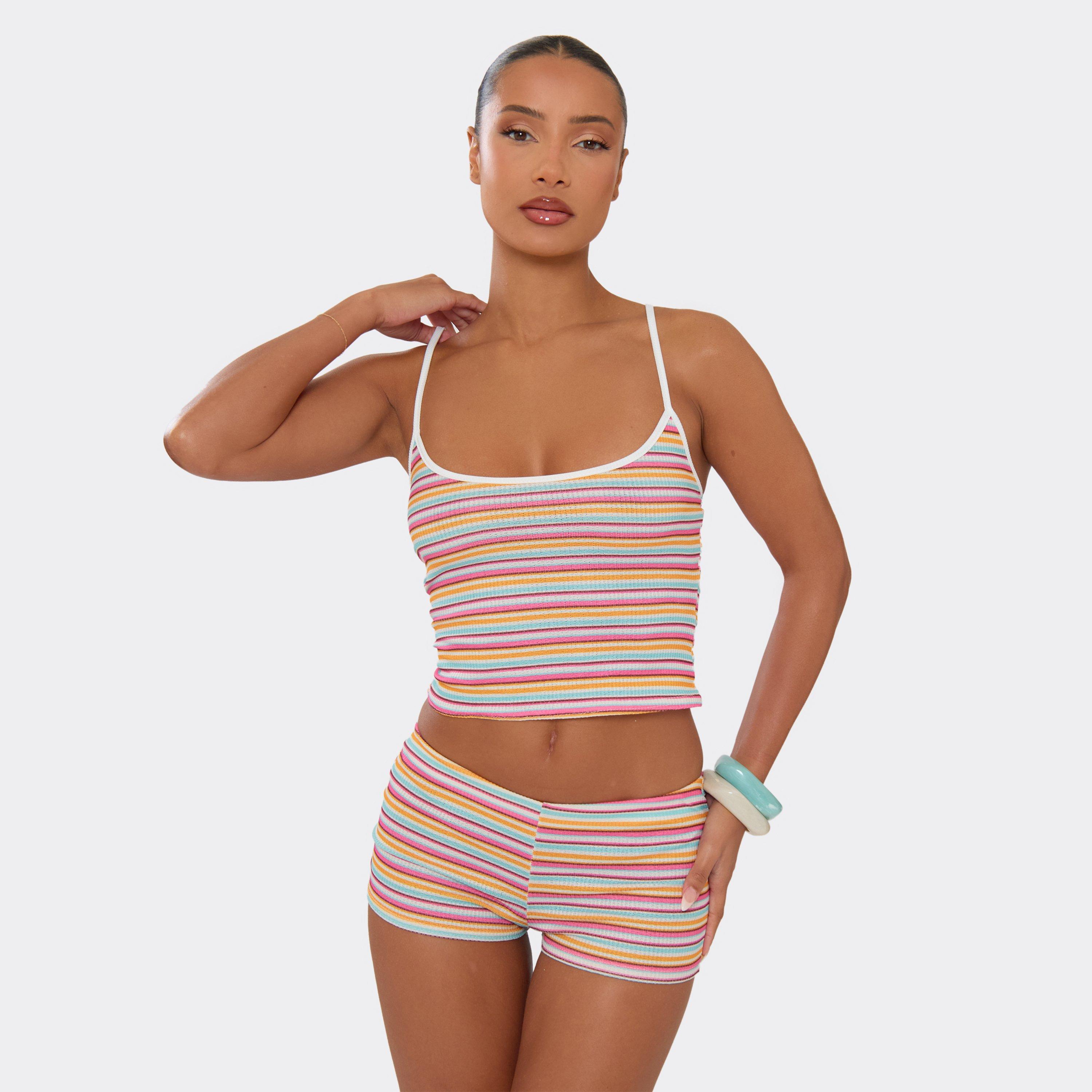 Image of Strappy Cami Top In Multi Stripe, Women's