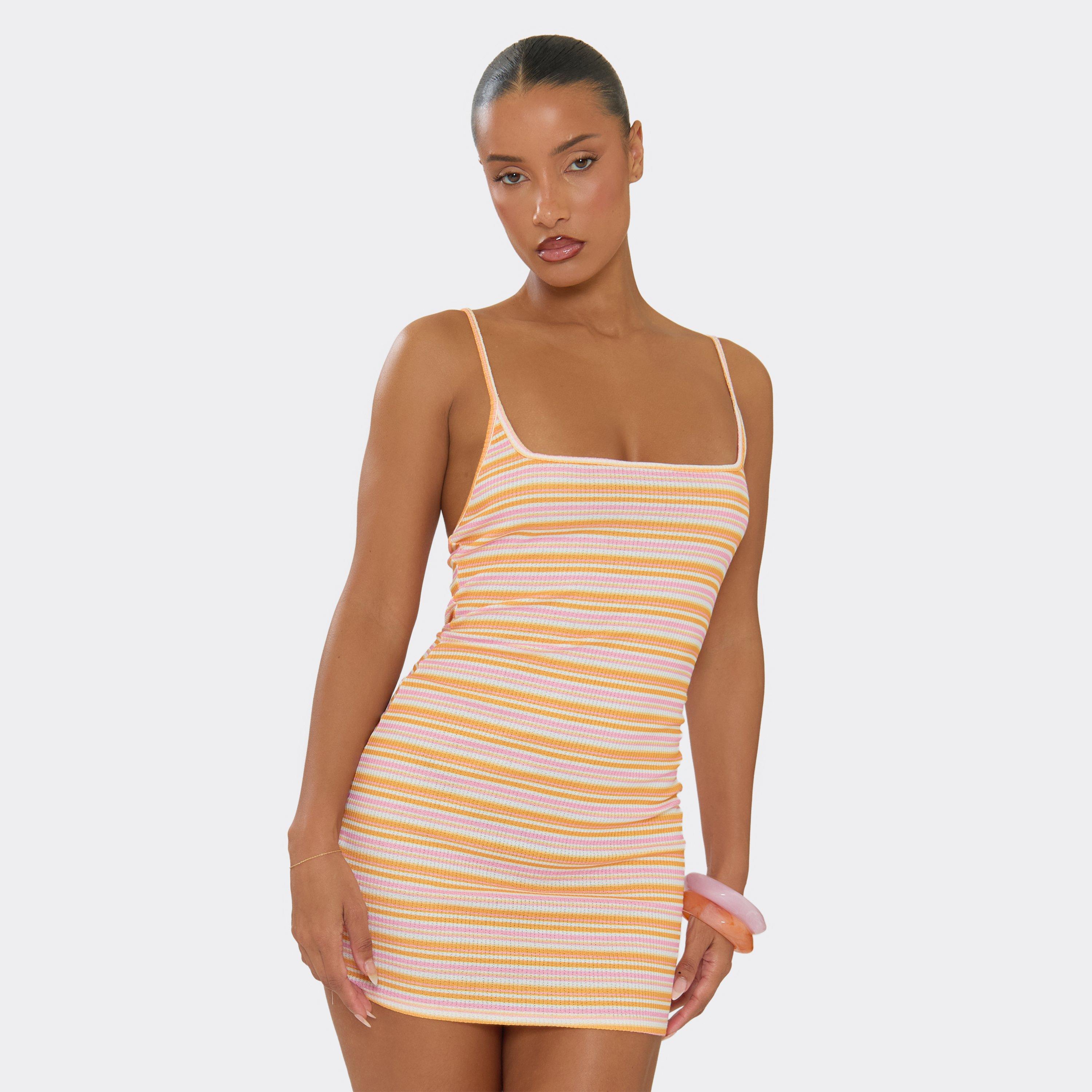 Strappy Mini Dress In Multi Stripe, Women’s