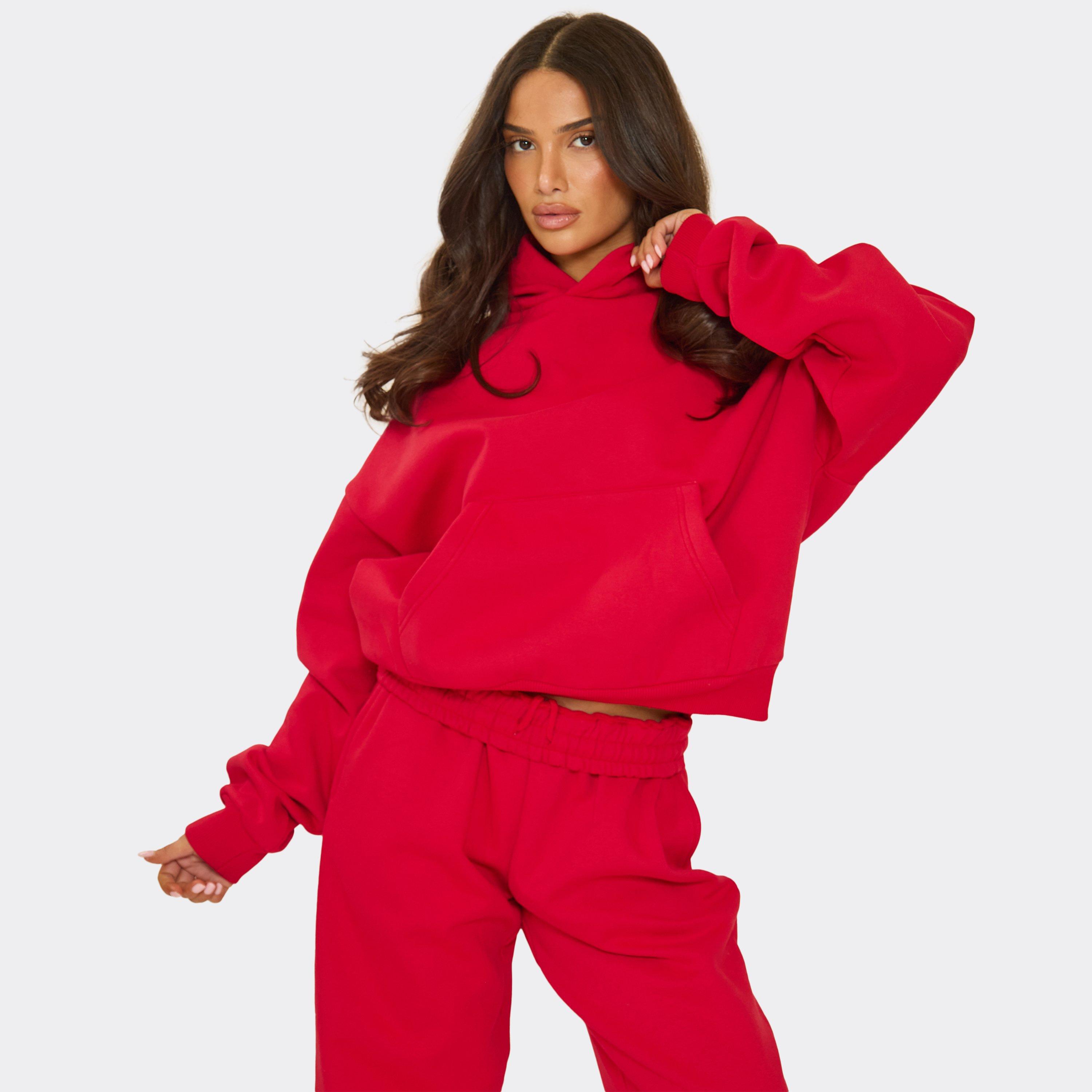 Long Sleeve Oversized Hoodie In Red, Women’s