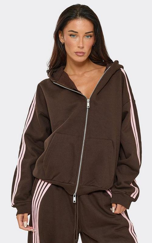 Side Stripe Zip Up Track Jacket In Navy Blue | EGO US | EGO