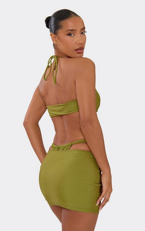 High Waist Thigh Split Detail Mini Skirt In Orange Knit | EGO US | EGO