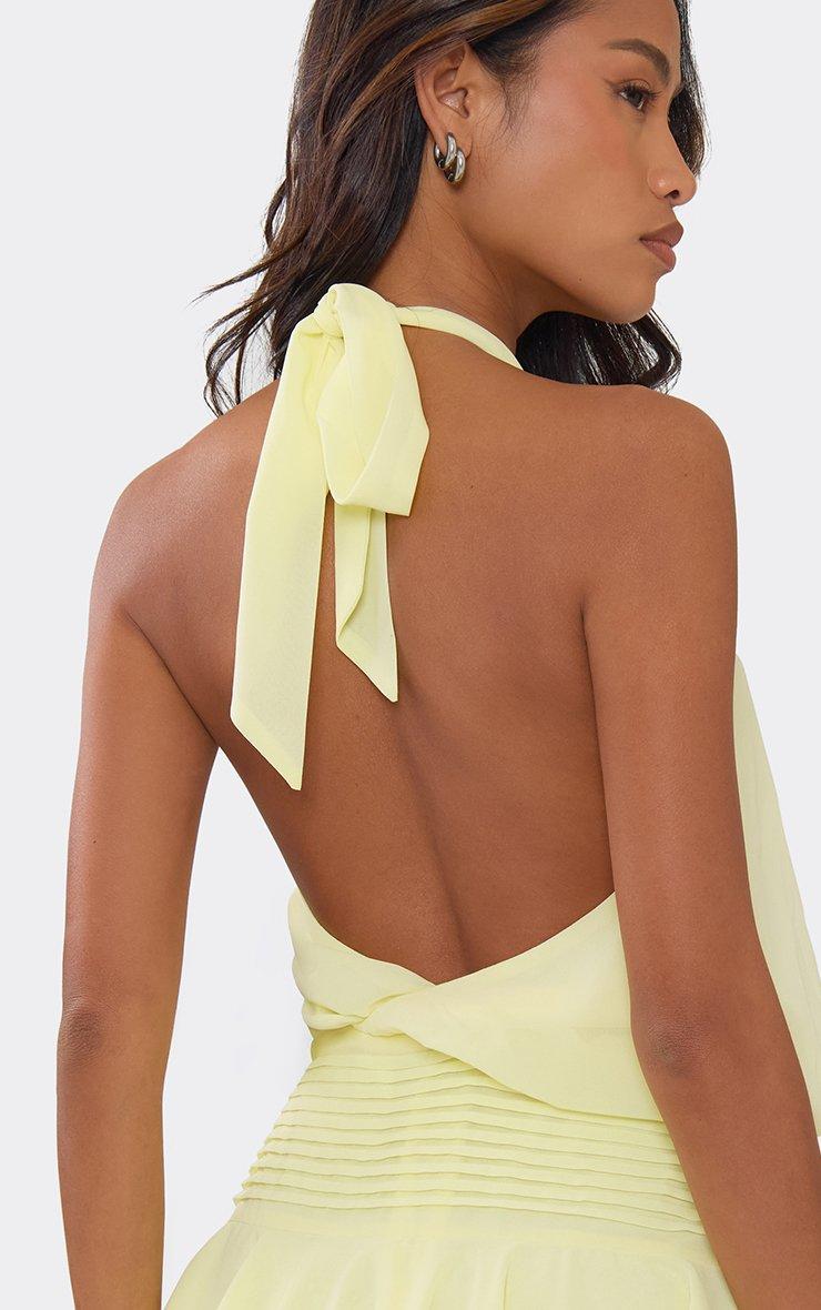 yellow halter top dress Halter Open Back Beaded Formal Dress Short Homecoming Dresses cg8340 –  classygown main image 0