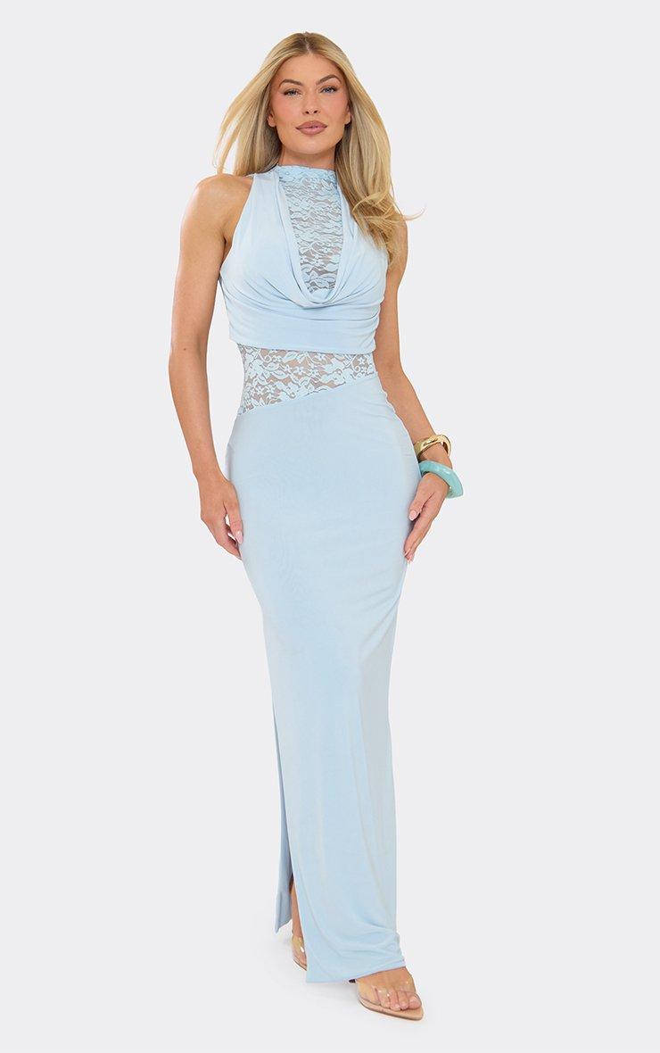 blue cowl neck maxi dress Avinci main image 1