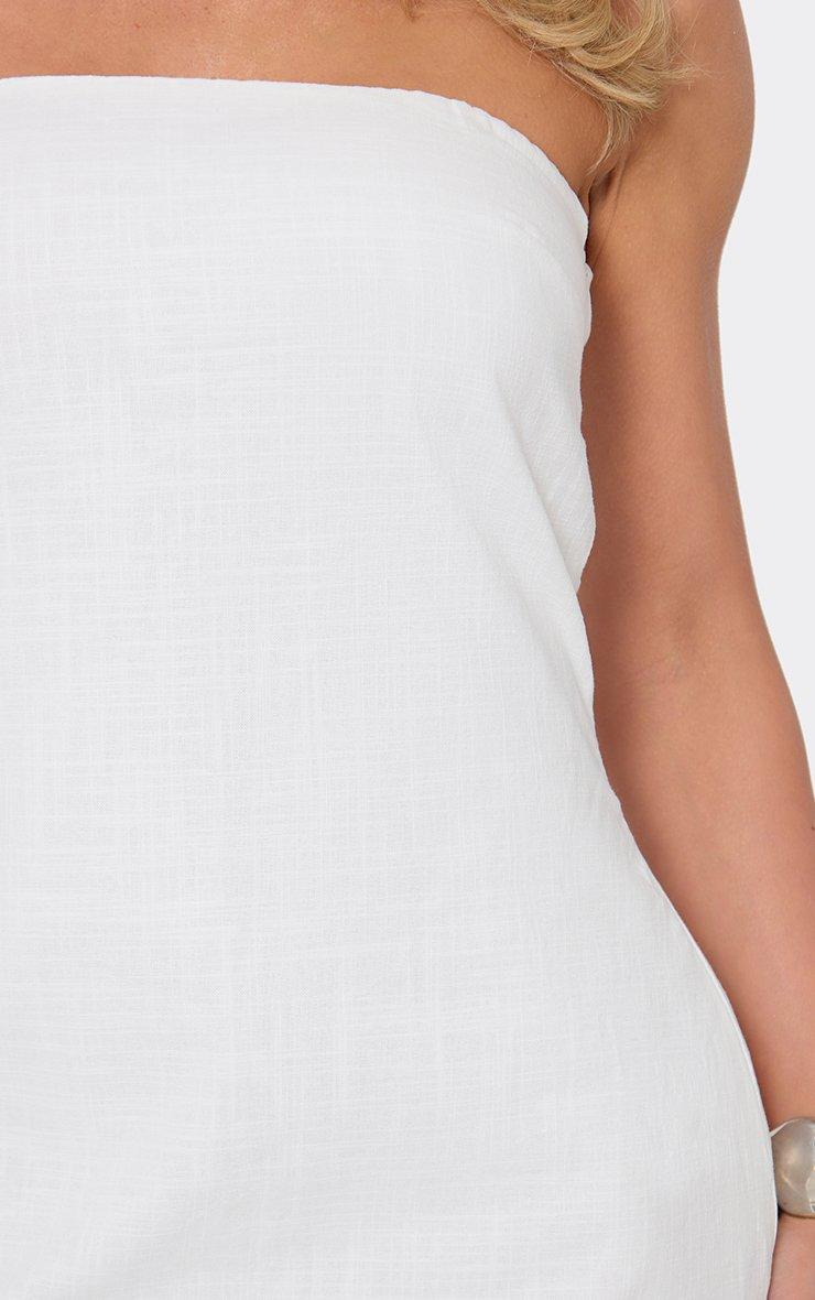 Bandeau Mini Dress In Cream Linen Look, Women's Size US 2 - EGO